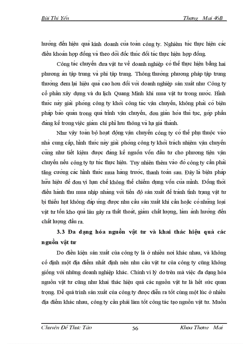 image for page Công tác hậu cần vật tư ở Công ty Cổ phần Xây dựng và du lịch Quang Minh