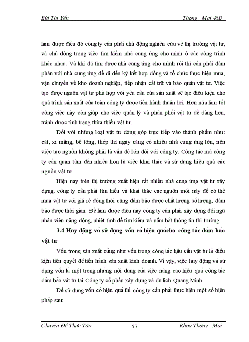 image for page Công tác hậu cần vật tư ở Công ty Cổ phần Xây dựng và du lịch Quang Minh