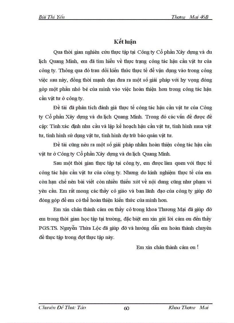 image for page Công tác hậu cần vật tư ở Công ty Cổ phần Xây dựng và du lịch Quang Minh