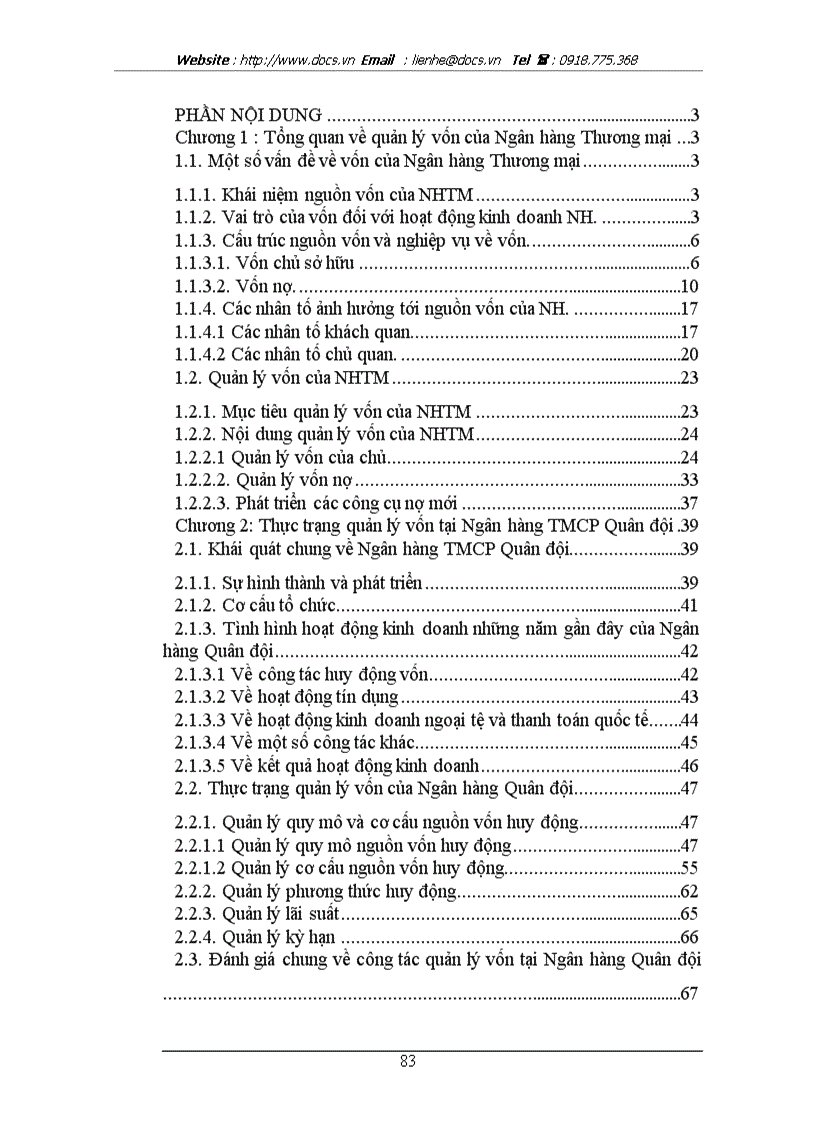 image for page Tăng cường công tác quản lý vốn tại ngânhàng NHTMCP Quân Đội MB