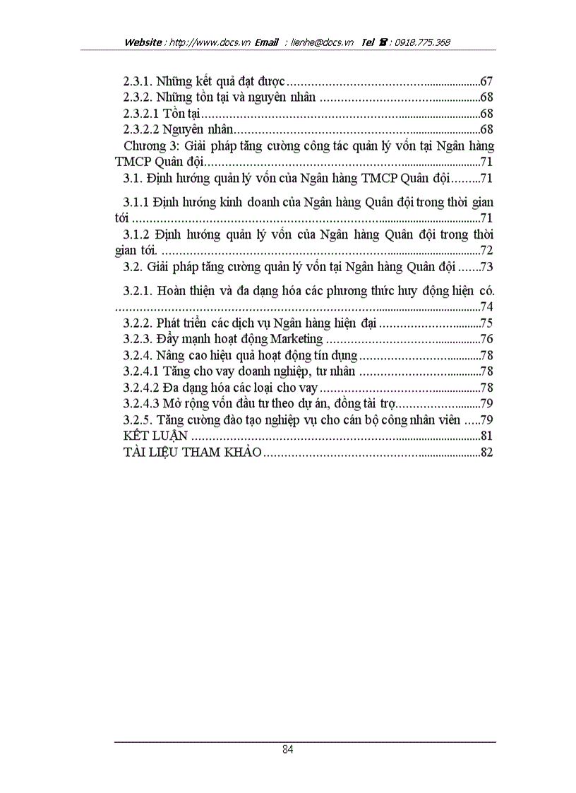 image for page Tăng cường công tác quản lý vốn tại ngânhàng NHTMCP Quân Đội MB