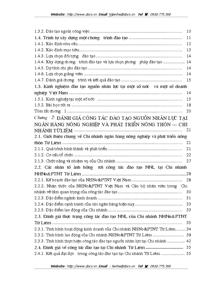 image for page Hoàn thiện công tác đào tạo nguồn nhân lực tại Chi nhánh ngân hàng NHNo PTNT AgriBank Từ Liêm