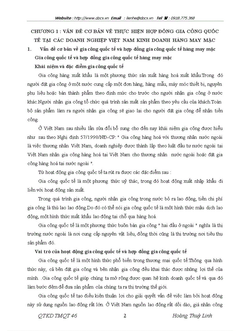 image for page Thực hiện hợp đồng gia công quốc tế hàng may mặc của tổng công ty cổ phần dệt may Hà Nội thực trạng và giải pháp