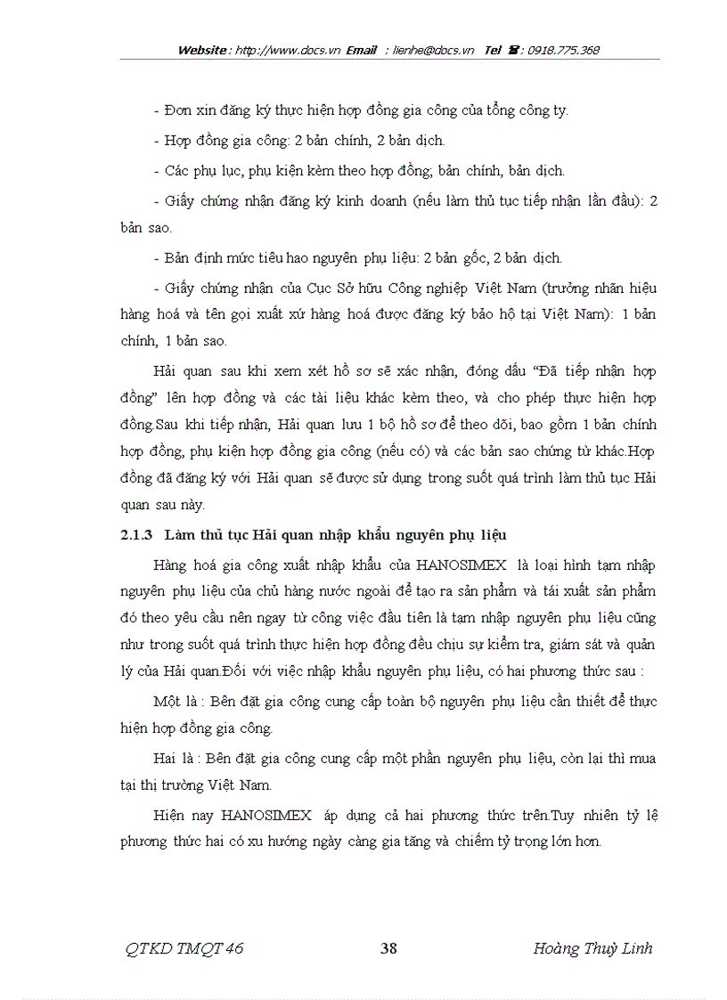 image for page Thực hiện hợp đồng gia công quốc tế hàng may mặc của tổng công ty cổ phần dệt may Hà Nội thực trạng và giải pháp