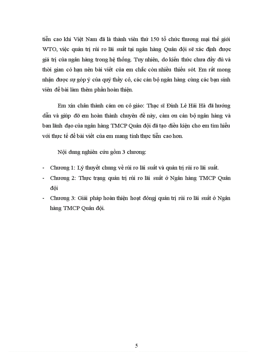 image for page Rủi ro lãi suất và quản trị rủi ro lãi suất tại ngân hàng thương mại cổ phần Quân đội
