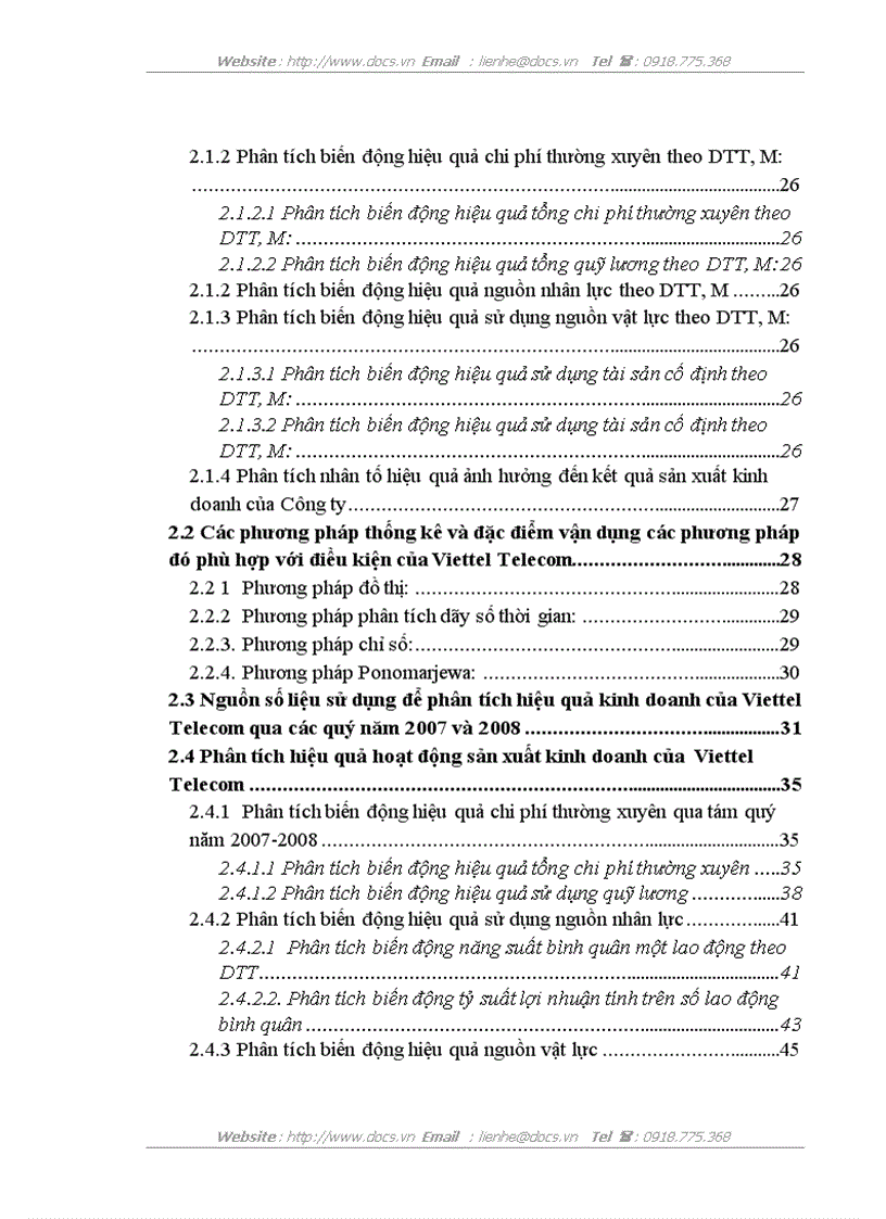 Phân tích thông kê quả hiệu quả kinh doanh của Công ty viễn thông quân đội các quý năm 2007 2008