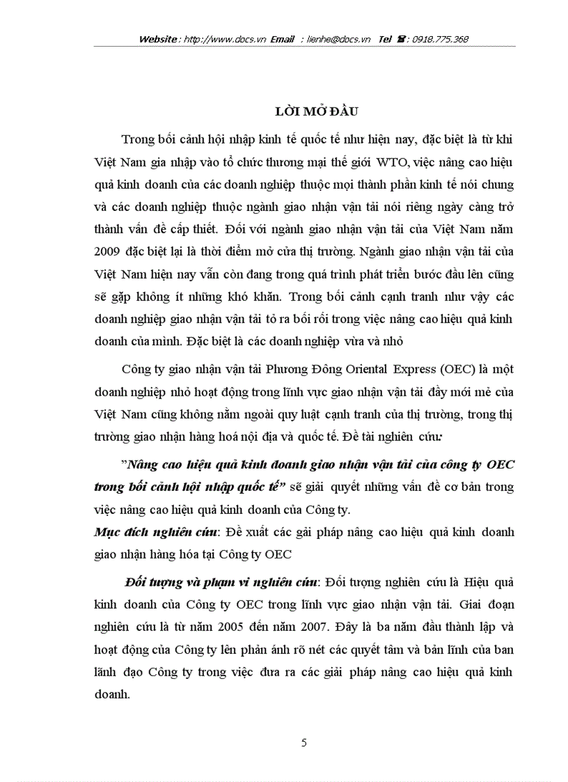 image for page Nâng cao hiệu quả kinh doanh giao nhận vận tải của công ty OEC trong bối cảnh hội nhập quốc tế