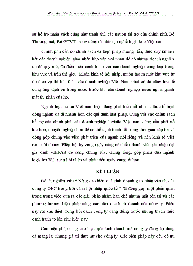 image for page Nâng cao hiệu quả kinh doanh giao nhận vận tải của công ty OEC trong bối cảnh hội nhập quốc tế