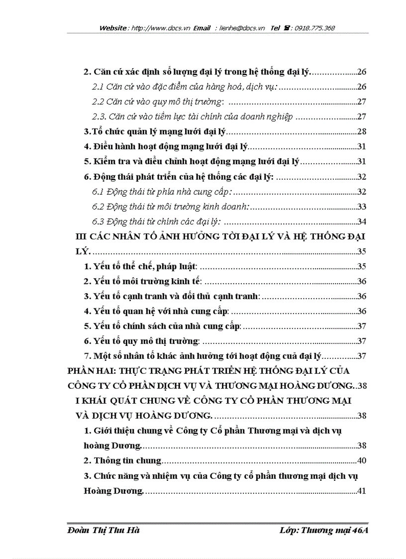 image for page Phát triển hệ thống đại lý trong hoạt động kinh doanh của Công ty Cổ phần thương mại và dịch vụ Hoàng Dương