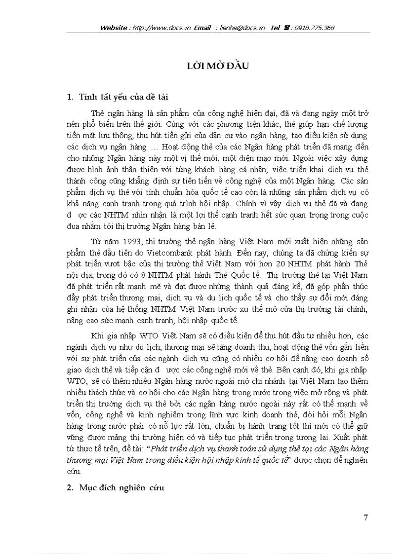 image for page Phát triển dịch vụ thanh toán sử dụng thẻ tại các Ngân hàng thương mại Việt Nam trong điều kiện hội nhập kinh tế quốc tế