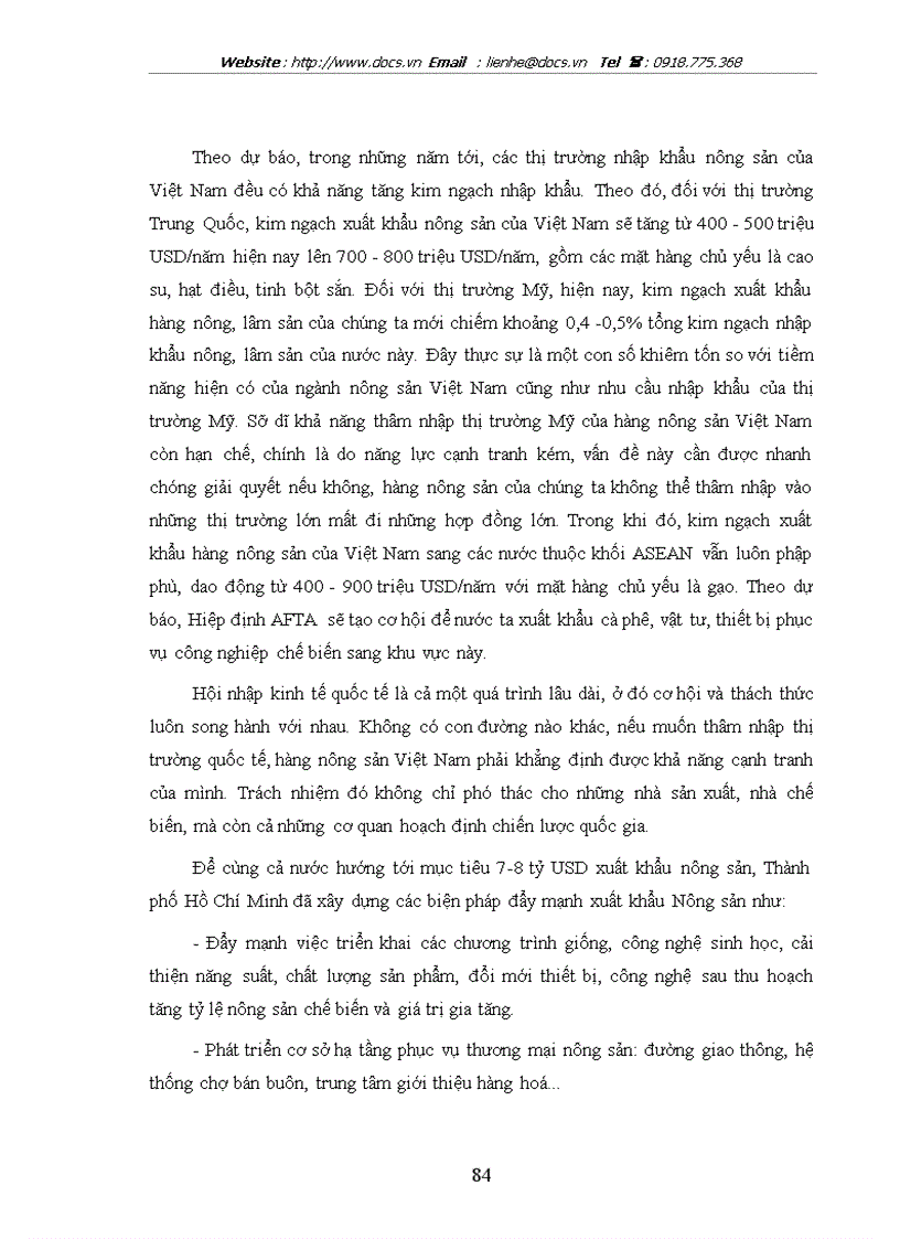 image for page Thúc đẩy xuất khẩu hàng nông sản của các địa phương và Thành phố thực trạng và giải pháp