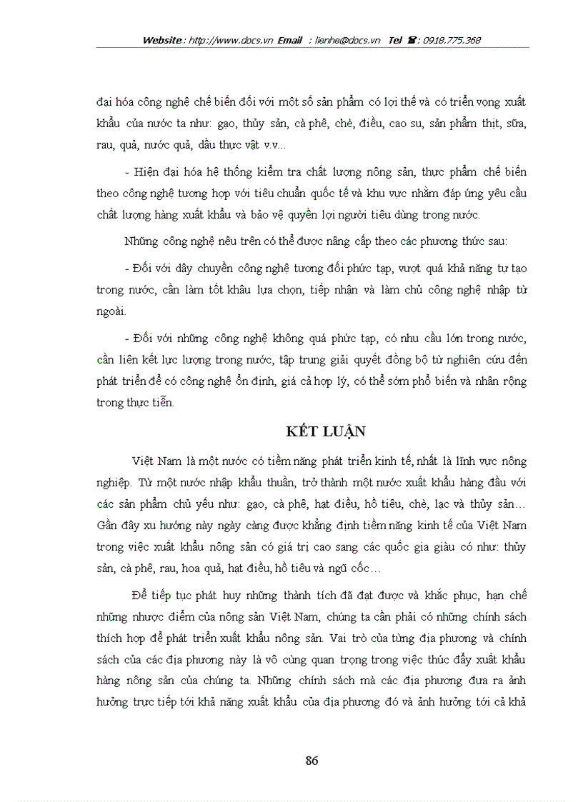 image for page Thúc đẩy xuất khẩu hàng nông sản của các địa phương và Thành phố thực trạng và giải pháp