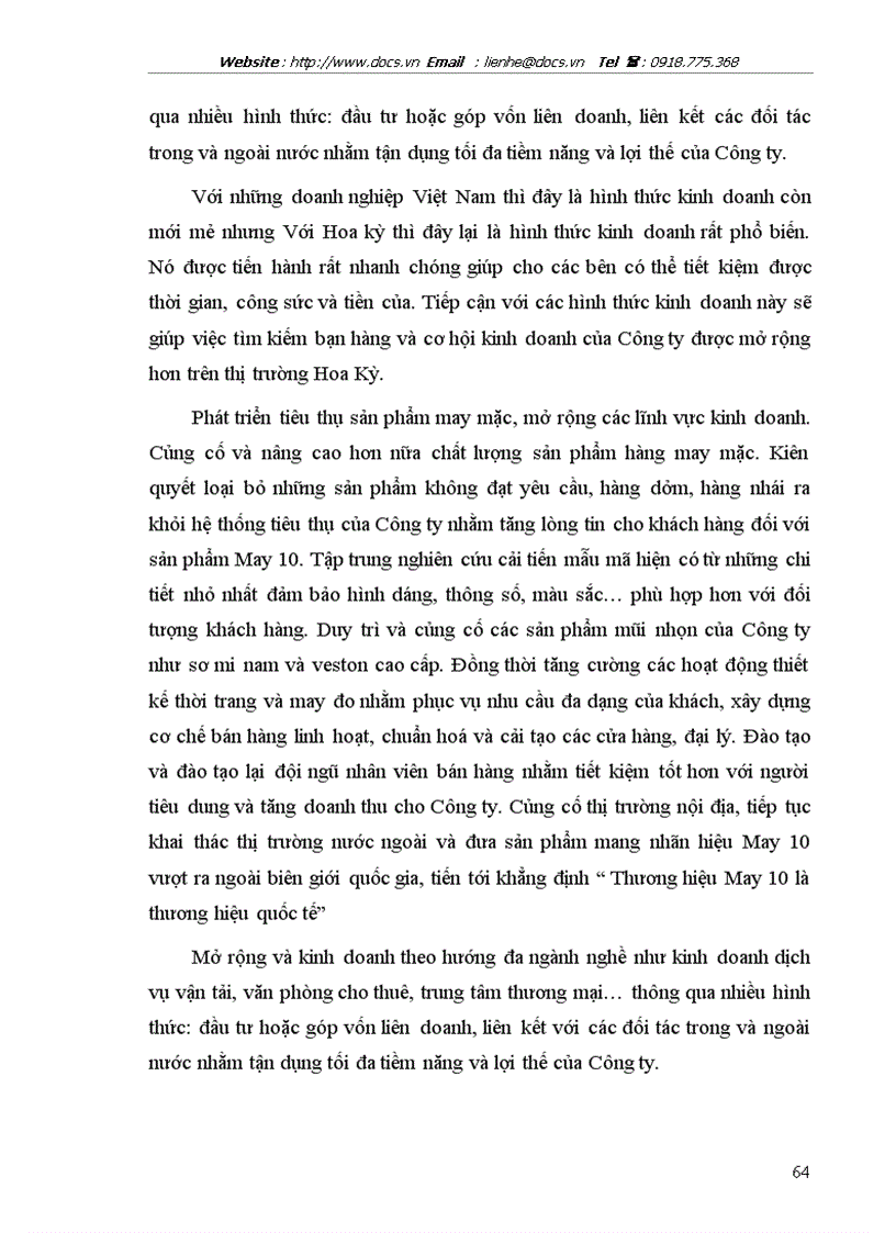 image for page Đẩy mạnh xuất khẩu Của Công ty CP May 10 sang thị trường Mỹ