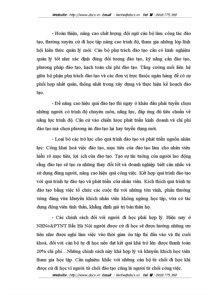 image for page Cải tiến công tác đào tạo và phát triển nguồn nhân lực ở ngân hàng NHNo PTNT AgriBank Bắc Hà Nội
