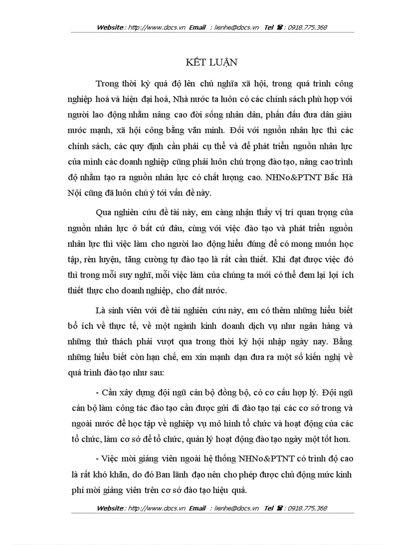 image for page Cải tiến công tác đào tạo và phát triển nguồn nhân lực ở ngân hàng NHNo PTNT AgriBank Bắc Hà Nội