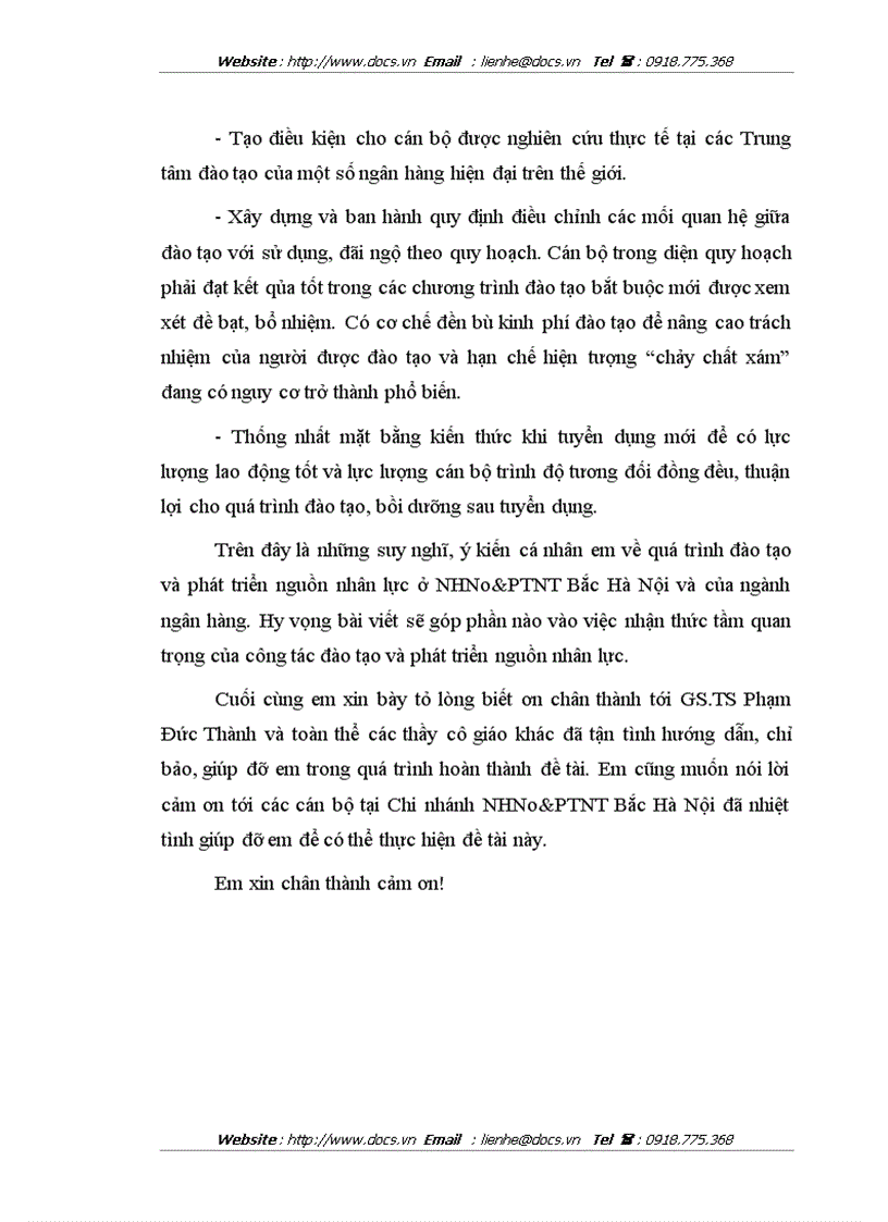 image for page Cải tiến công tác đào tạo và phát triển nguồn nhân lực ở ngân hàng NHNo PTNT AgriBank Bắc Hà Nội