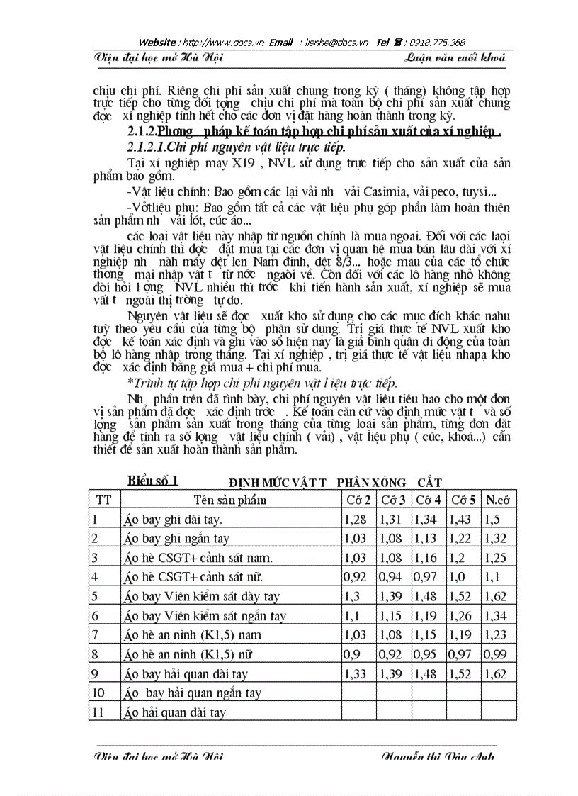 image for page Tổ chức công tác kế toán chi phí sản xuất và giá thành sản phẩm tại Xí nghiệp may X19 Công ty 247 BQP