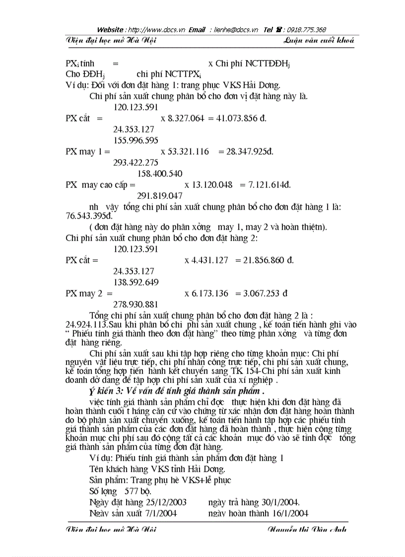 image for page Tổ chức công tác kế toán chi phí sản xuất và giá thành sản phẩm tại Xí nghiệp may X19 Công ty 247 BQP