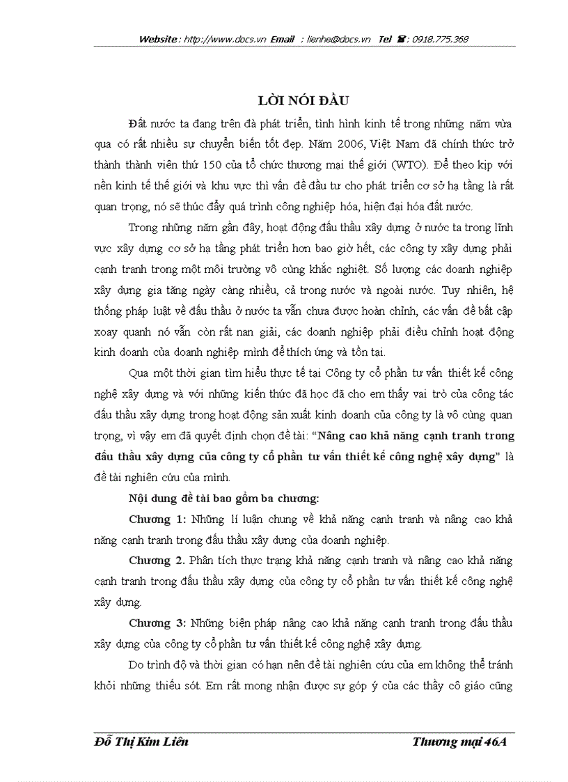 image for page Nâng cao khả năng cạnh tranh trong đấu thầu xây dựng của công ty cổ phần tư vấn thiết kế công nghệ xây dựng
