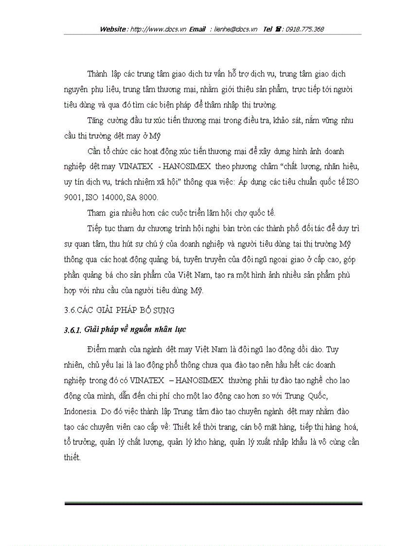 image for page Marketing quốc tế với việc đẩy mạnh hoạt động xuất khẩu sang thị trường Mỹ của Tổng công ty cổ phần Dệt May Hà Nội