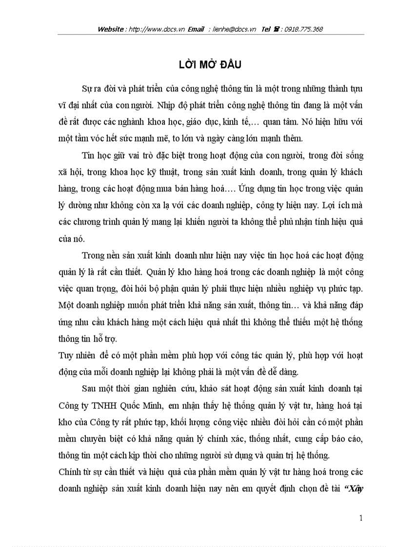 image for page Xây dựng phần mềm quản lý kho tại công ty TNHH Quốc Minh