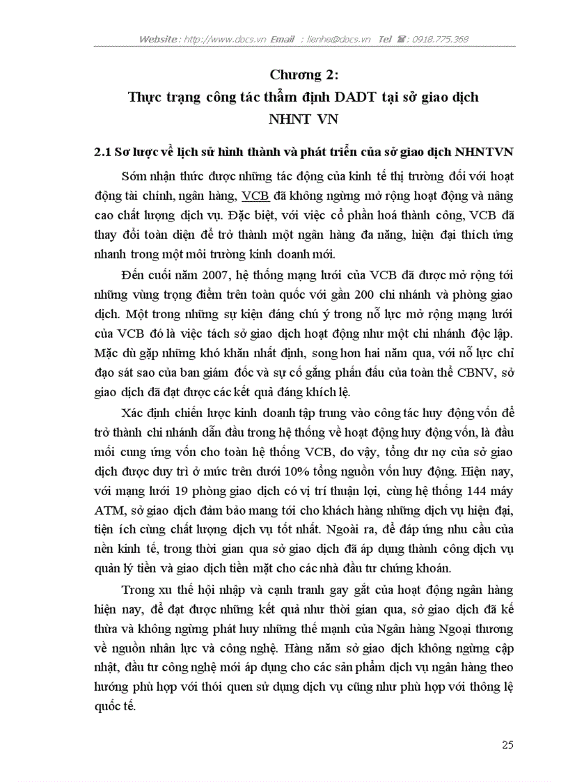 image for page Thực trạng và giải pháp nâng cao chất lượng công tác thẩm định dự án đầu tư tại Sở Giao dịch ngânhàng NHTMCP Ngoại Thương VietcomBank VN