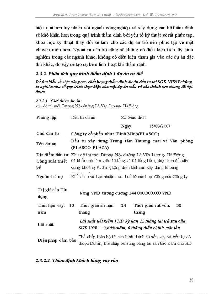 image for page Thực trạng và giải pháp nâng cao chất lượng công tác thẩm định dự án đầu tư tại Sở Giao dịch ngânhàng NHTMCP Ngoại Thương VietcomBank VN