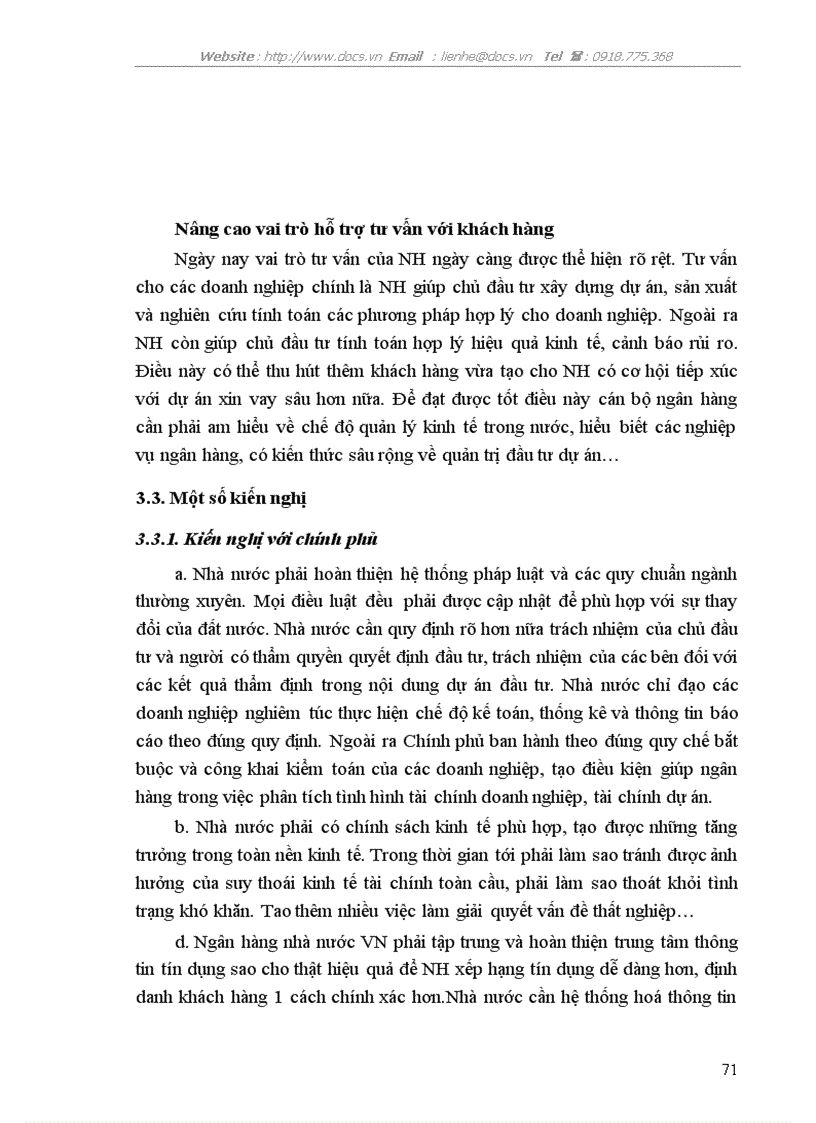 image for page Thực trạng và giải pháp nâng cao chất lượng công tác thẩm định dự án đầu tư tại Sở Giao dịch ngânhàng NHTMCP Ngoại Thương VietcomBank VN