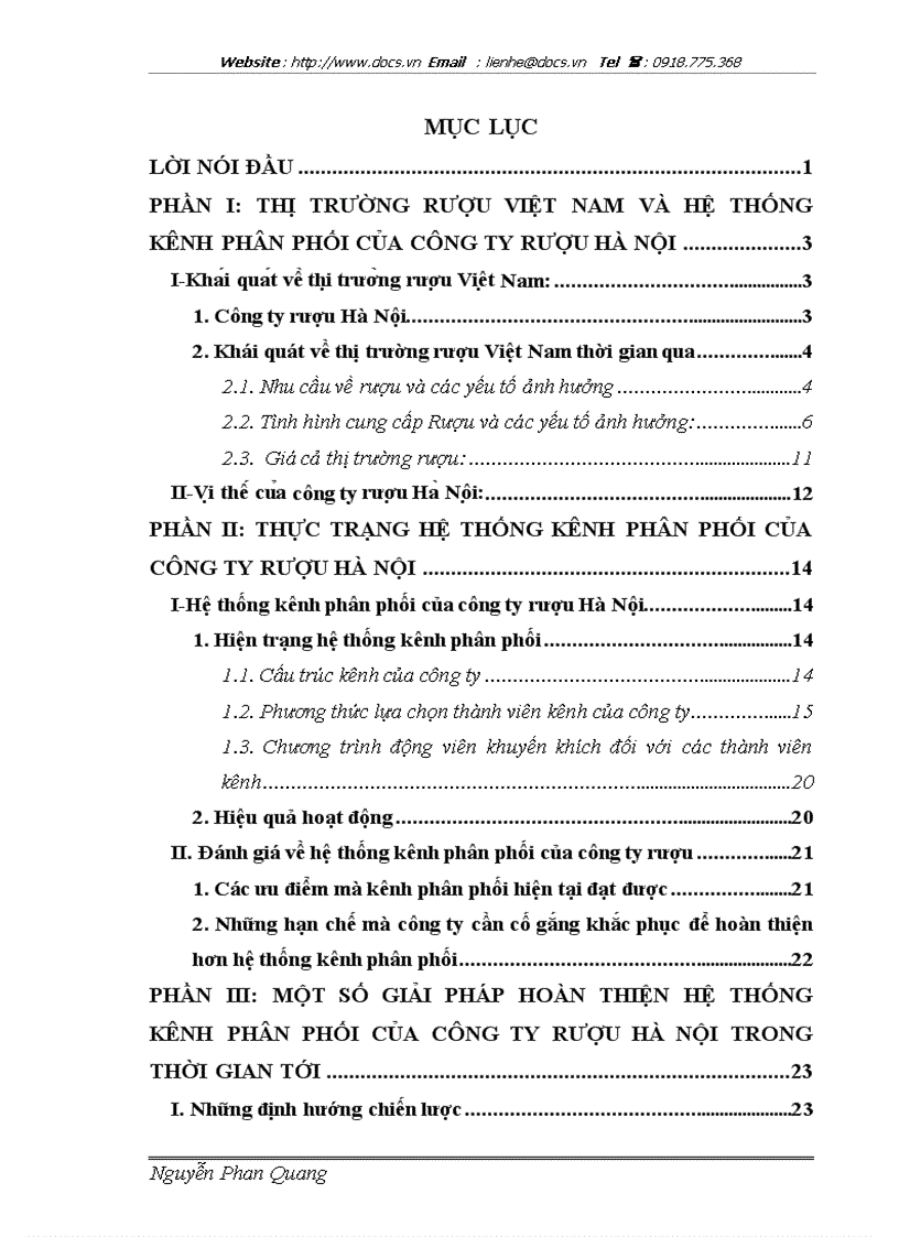 image for page Thực trạng hệ thống kênh phân phối của công ty rượu Hà Nội và một số giải pháp hoàn thiện trong thời gian tới