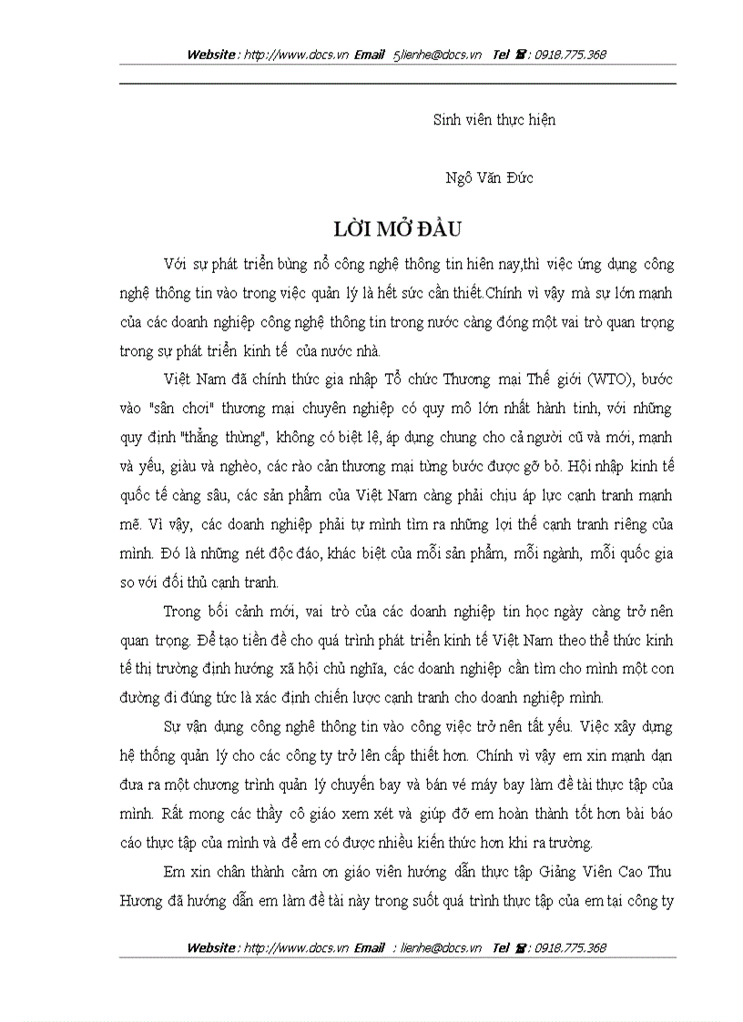 image for page Xây dựng hệ thống quản lý chuyến bay và bán vé máy bay cho hãng Pacific Airline