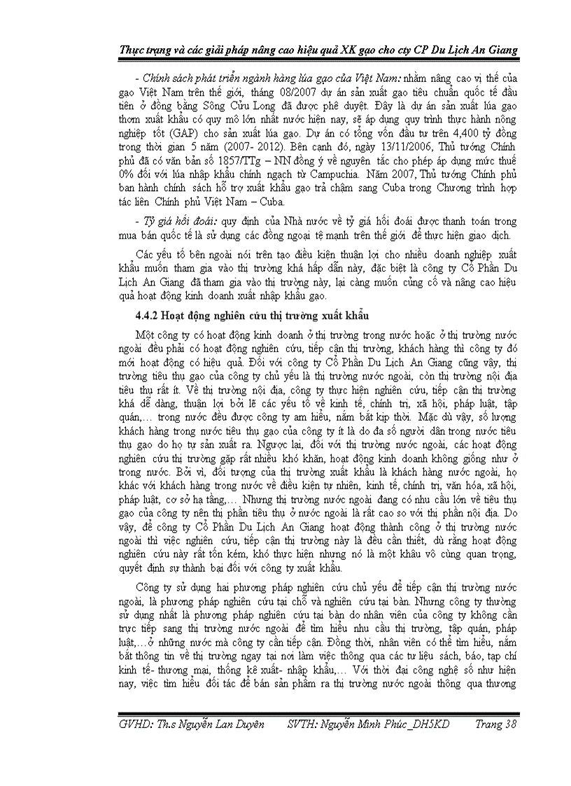 image for page Phân tích thực trạng xuất khẩu gạo của công ty cổ phần du lịch An Giang và các biện pháp đẩy mạnh xuất khẩu gạo