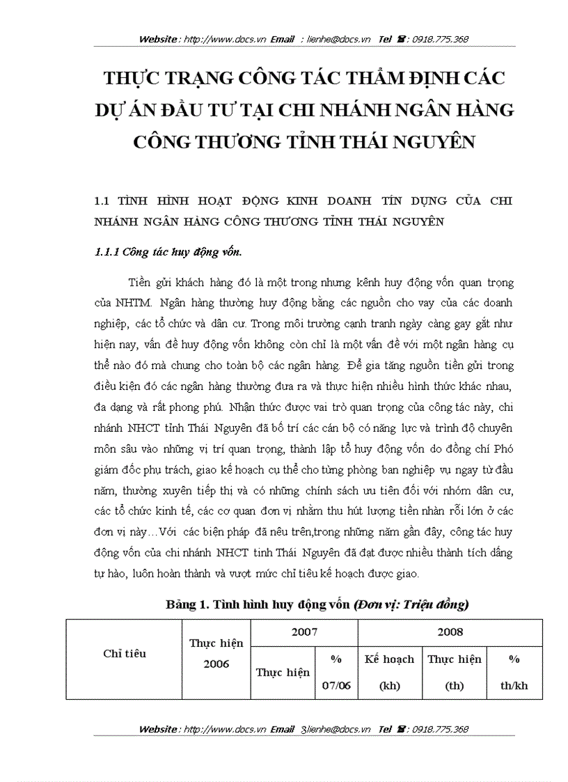 Hoàn thiện nội dung thẩm định các dự án đầu tư khai thác khoáng sản tại chi nhánh ngân hàng NHTMCP Công Thương VietinBank tỉnh Thái Nguyên