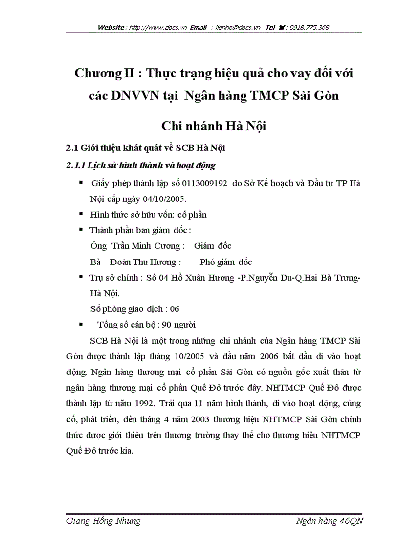 image for page Nâng cao hiệu quả cho vay đối với DNVVN tại Ngân hàng TMCP Sài gòn chi nhánh Hà nội