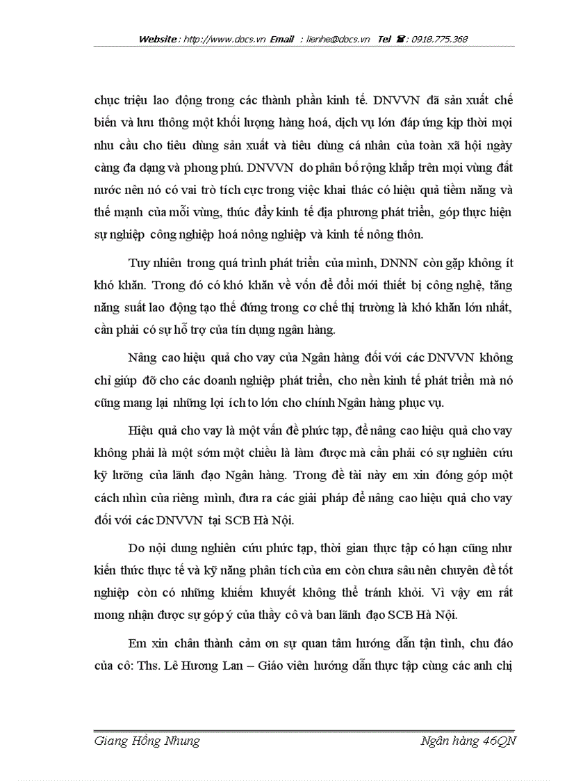 image for page Nâng cao hiệu quả cho vay đối với DNVVN tại Ngân hàng TMCP Sài gòn chi nhánh Hà nội