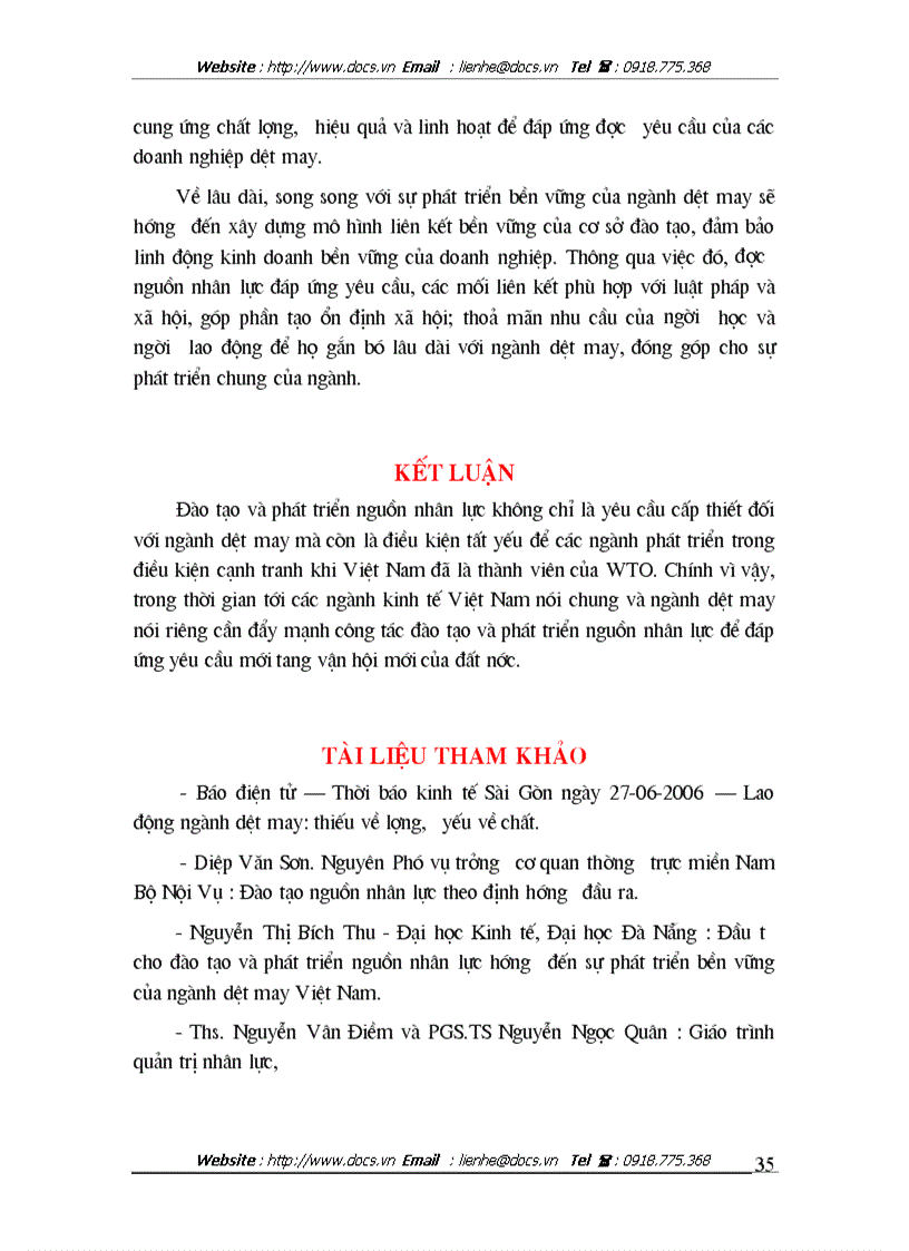 image for page Thực trạng và phương hướng cho đào tạo và phát triển nguồn nhân lực ngành dệt may Việt Nam