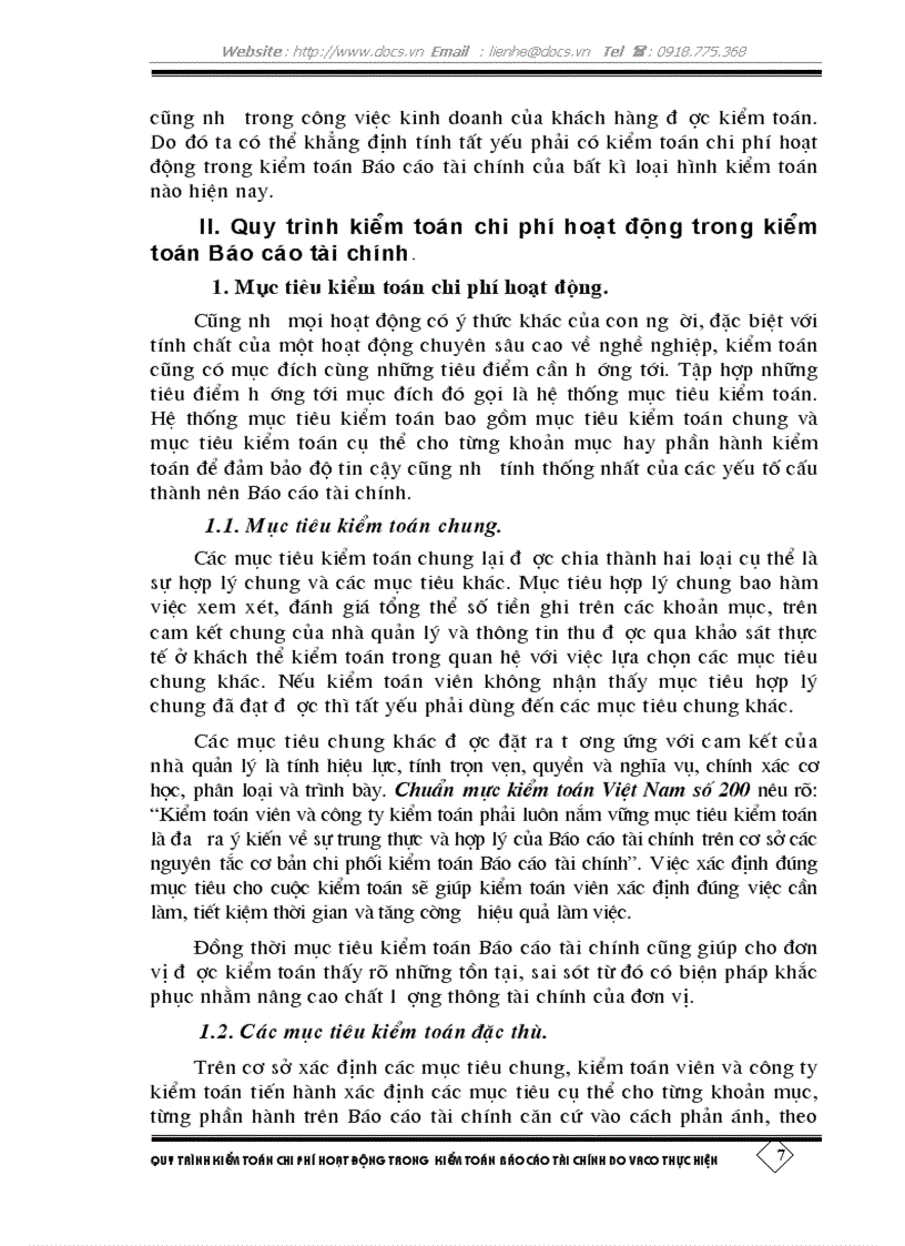 image for page Quy trình kiểm toán chi phí hoạt động trong kiểm toán báo cáo tài chính do Công ty Kiểm toán Việt Nam VACO thực hiện