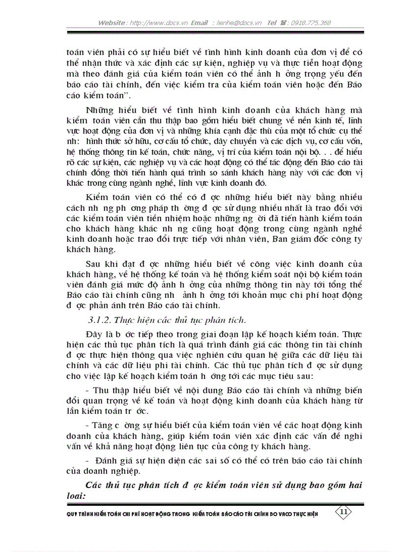 image for page Quy trình kiểm toán chi phí hoạt động trong kiểm toán báo cáo tài chính do Công ty Kiểm toán Việt Nam VACO thực hiện