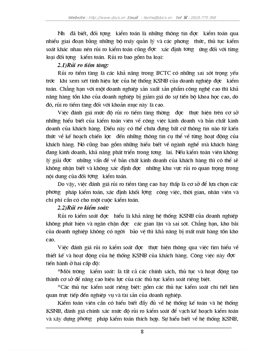 image for page Hoàn thiện quy trình đánh giá trọng yếu và rủi ro trong giai đoạn lập kế hoạch kiểm toán BCTC tại Công ty Kiểm toán Việt Nam