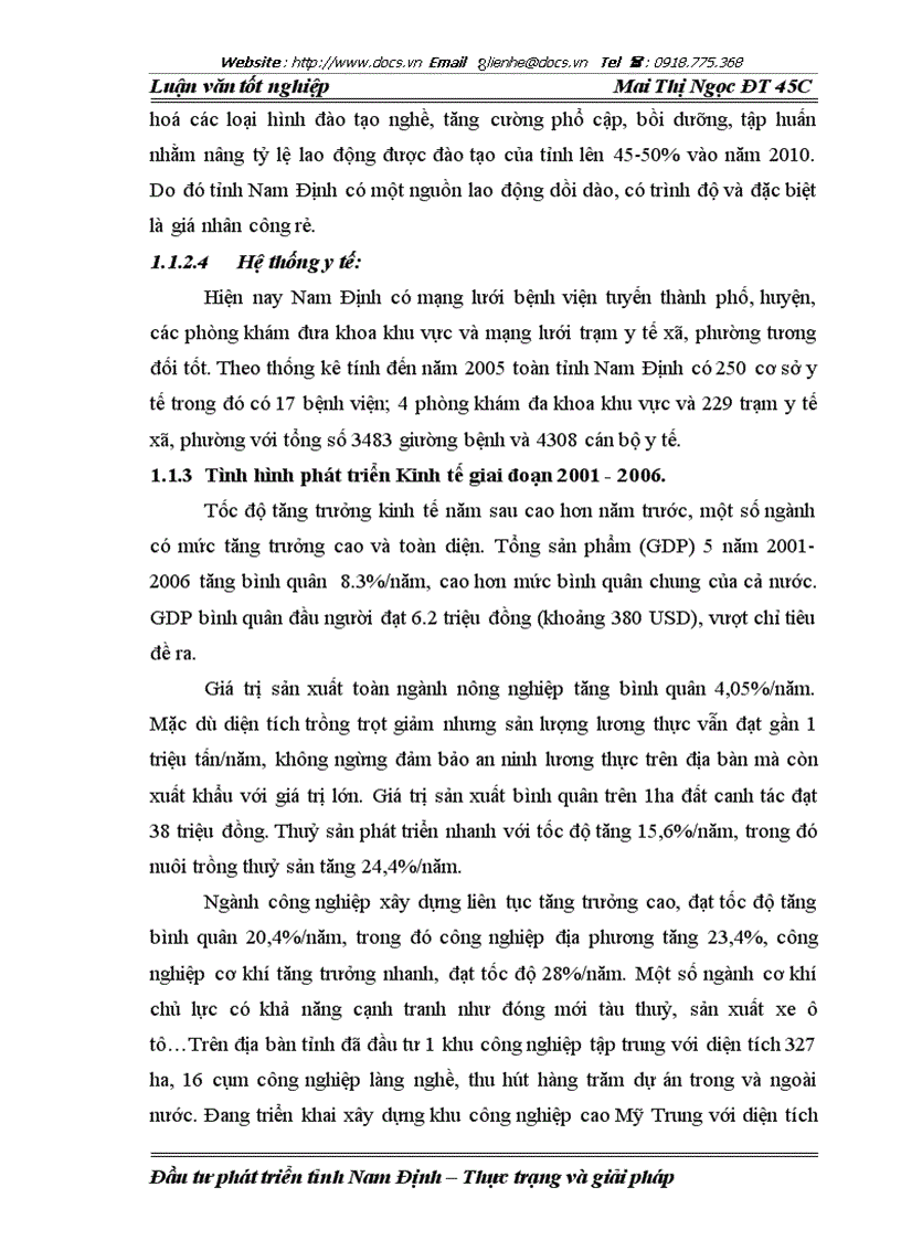 image for page Đầu tư phát triển ở tỉnh Nam Định giai đoạn 2001 2006 Thực trạng và giải pháp