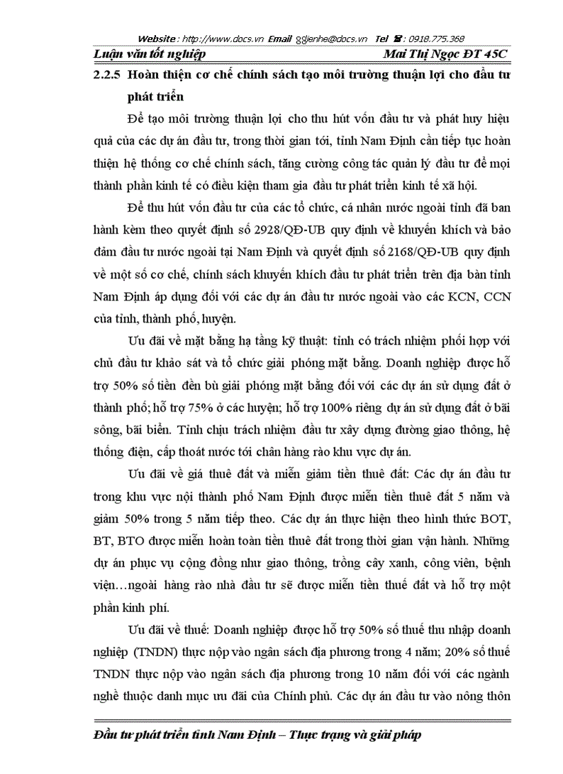 image for page Đầu tư phát triển ở tỉnh Nam Định giai đoạn 2001 2006 Thực trạng và giải pháp