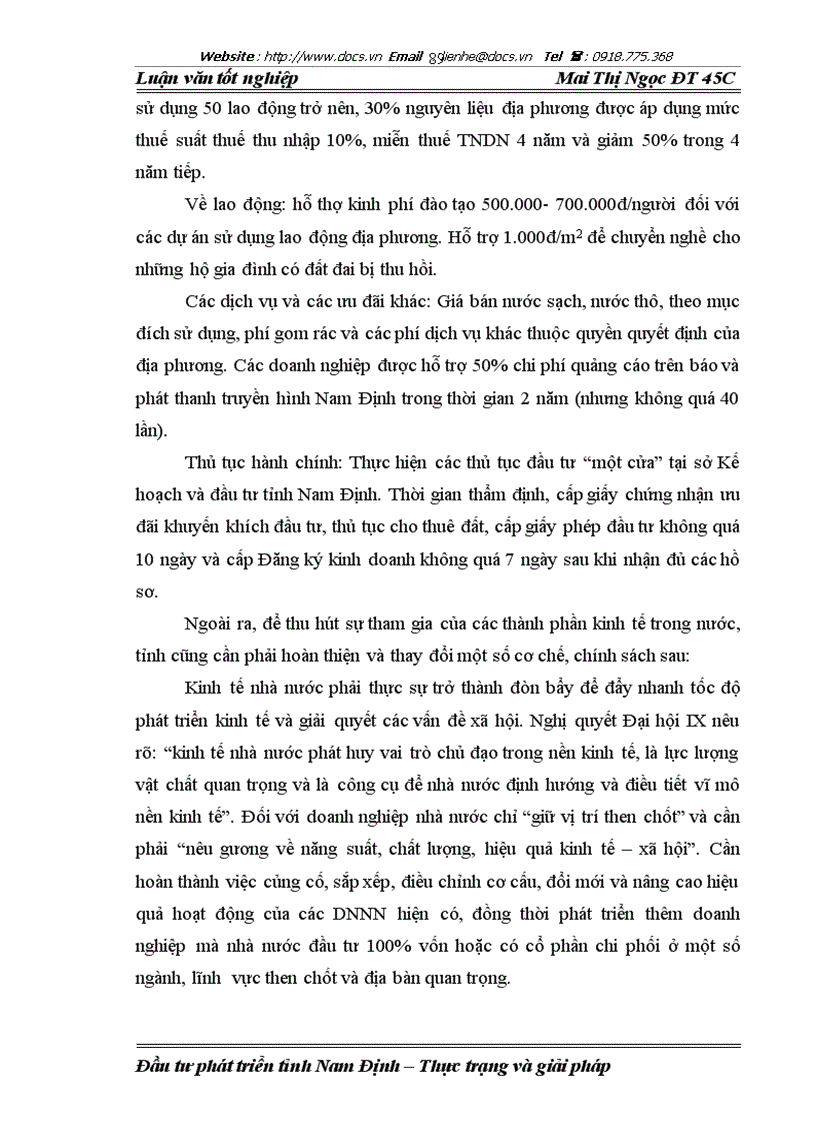 image for page Đầu tư phát triển ở tỉnh Nam Định giai đoạn 2001 2006 Thực trạng và giải pháp