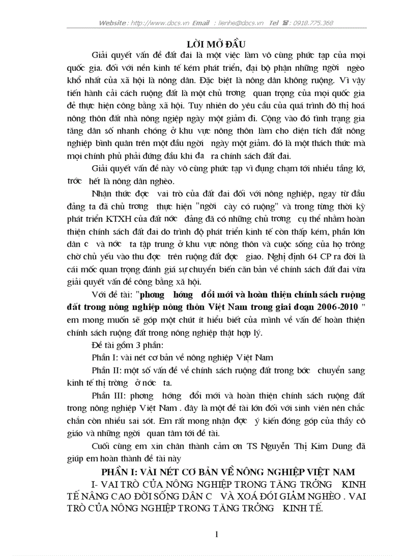 image for page Phương hướng đổi mới và hoàn thiện chính sách ruộng đất trong nông nghiệp nông thôn Việt Nam trong giai đoạn 2006 2010