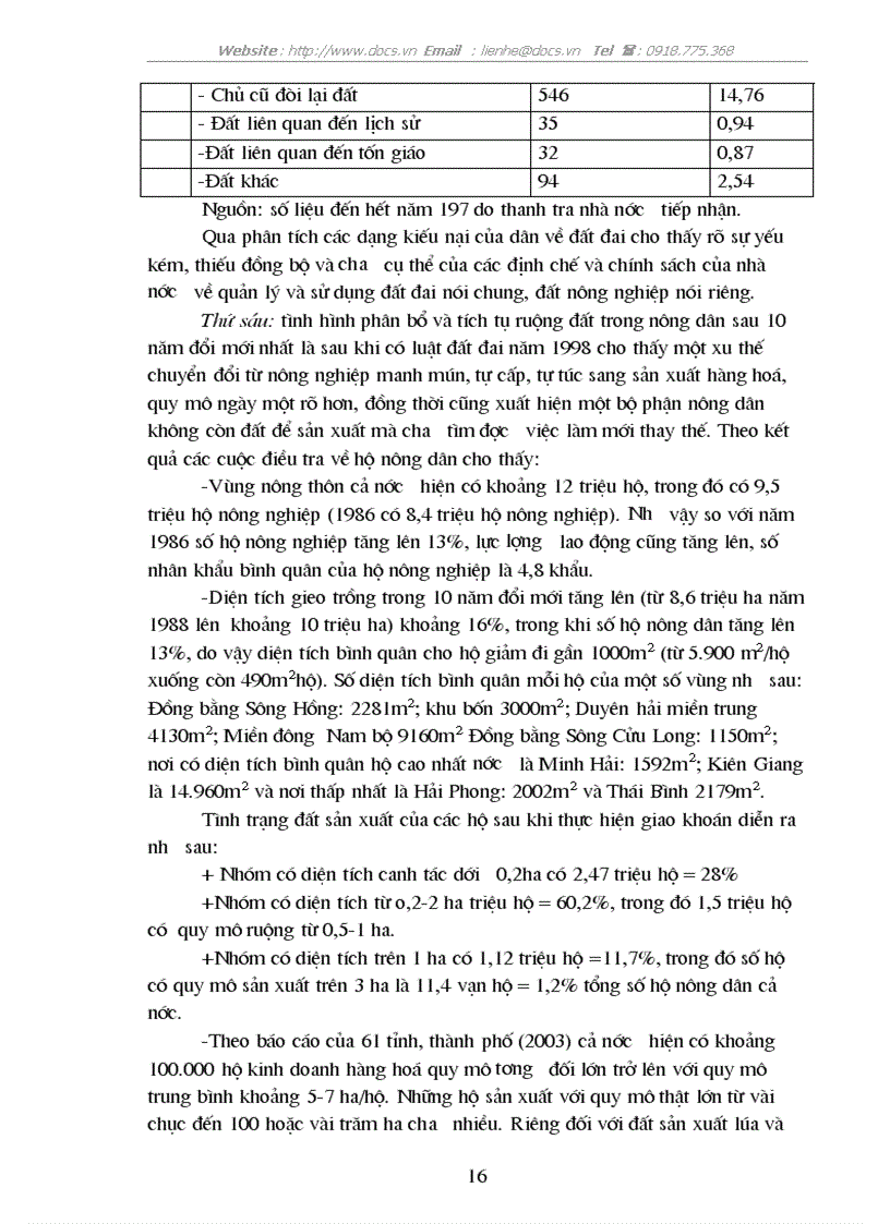 image for page Phương hướng đổi mới và hoàn thiện chính sách ruộng đất trong nông nghiệp nông thôn Việt Nam trong giai đoạn 2006 2010