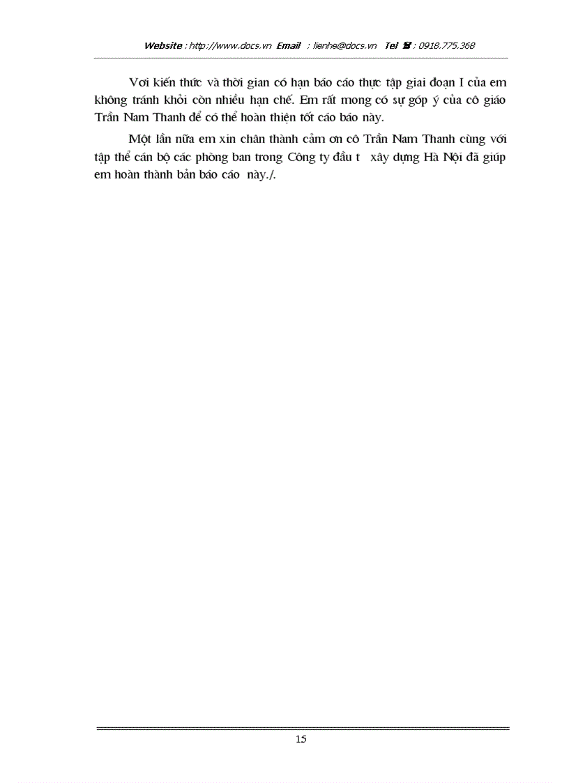 image for page Báo cáo tổng hợp quá trình thực tập giai đoạn 1 tại Công ty đầu tư xây dựng Hà Nội