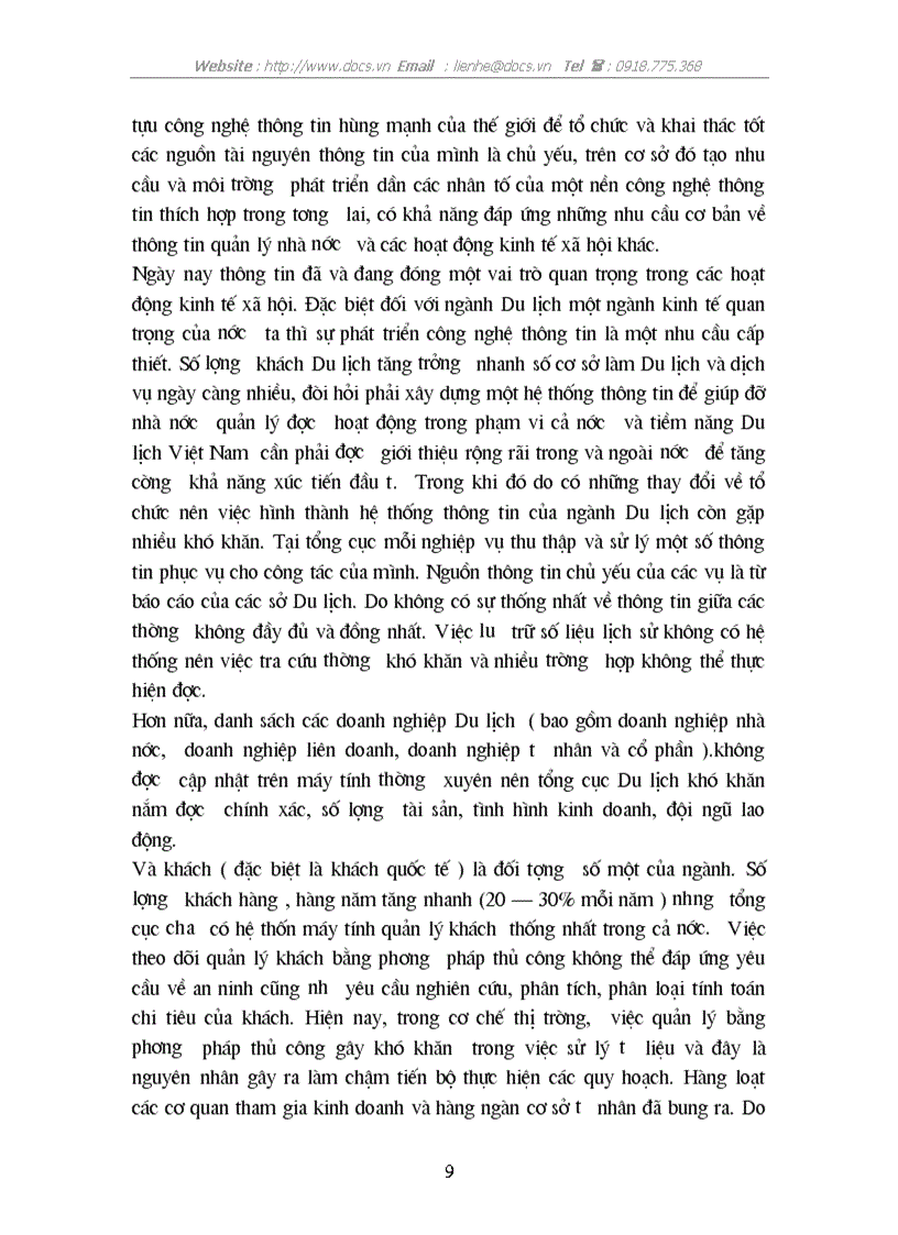 image for page Sử dụng máy tính trong việc quản lý dữ liệu về thị trường khách Du lịch ở Việt Nam