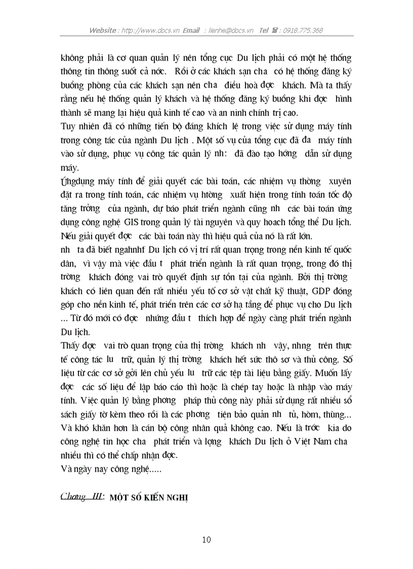 image for page Sử dụng máy tính trong việc quản lý dữ liệu về thị trường khách Du lịch ở Việt Nam