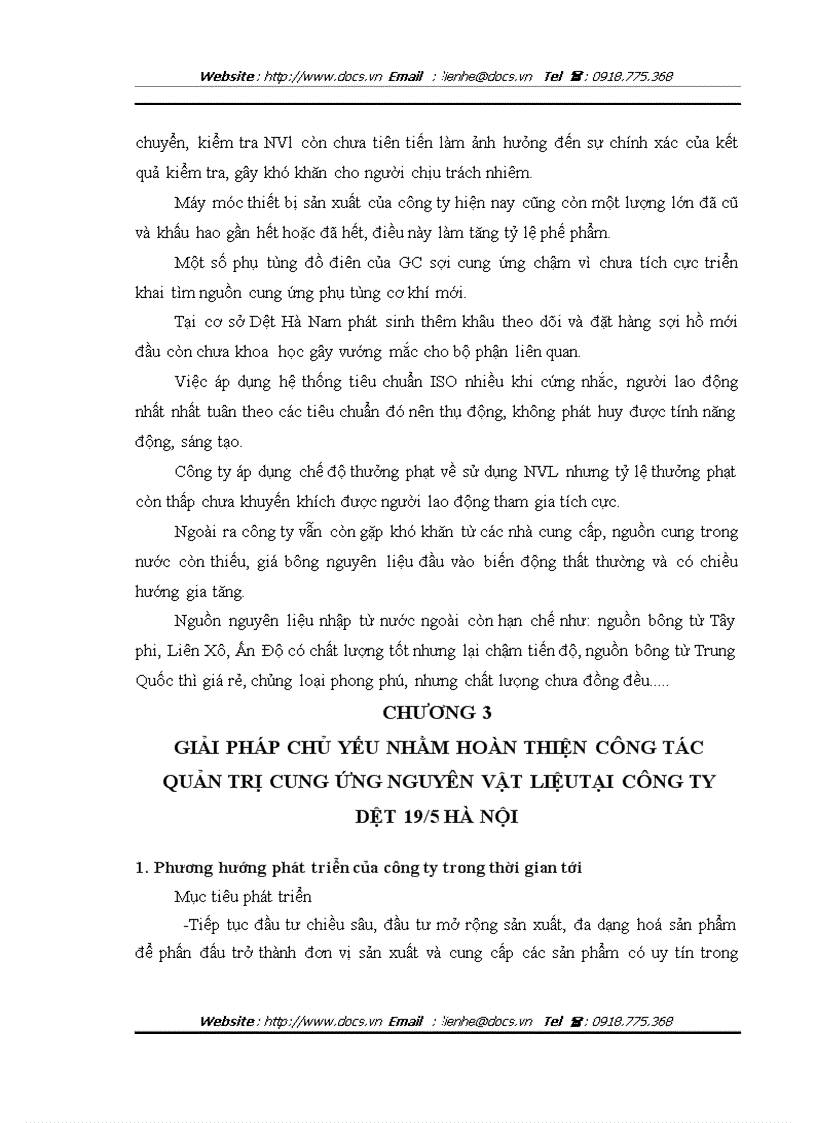 image for page Hoàn thiện công tác cung ứng nguyên vật liệu tại công ty Trách nhiệm hữu hạn nhà nước một thành viên Dệt 19 5 Hà Nội
