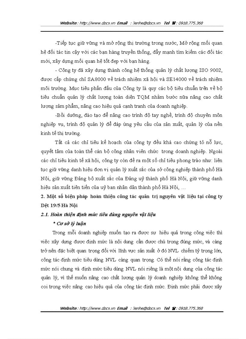 image for page Hoàn thiện công tác cung ứng nguyên vật liệu tại công ty Trách nhiệm hữu hạn nhà nước một thành viên Dệt 19 5 Hà Nội
