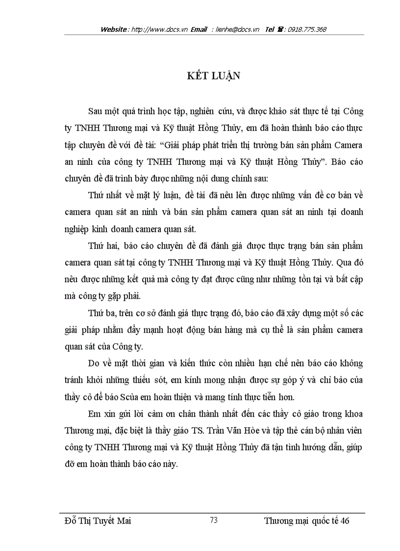 image for page Giải pháp phát triển thị trường bán camera an ninh của công ty THNH Thương mại và Kỹ thuật Hồng Thủy