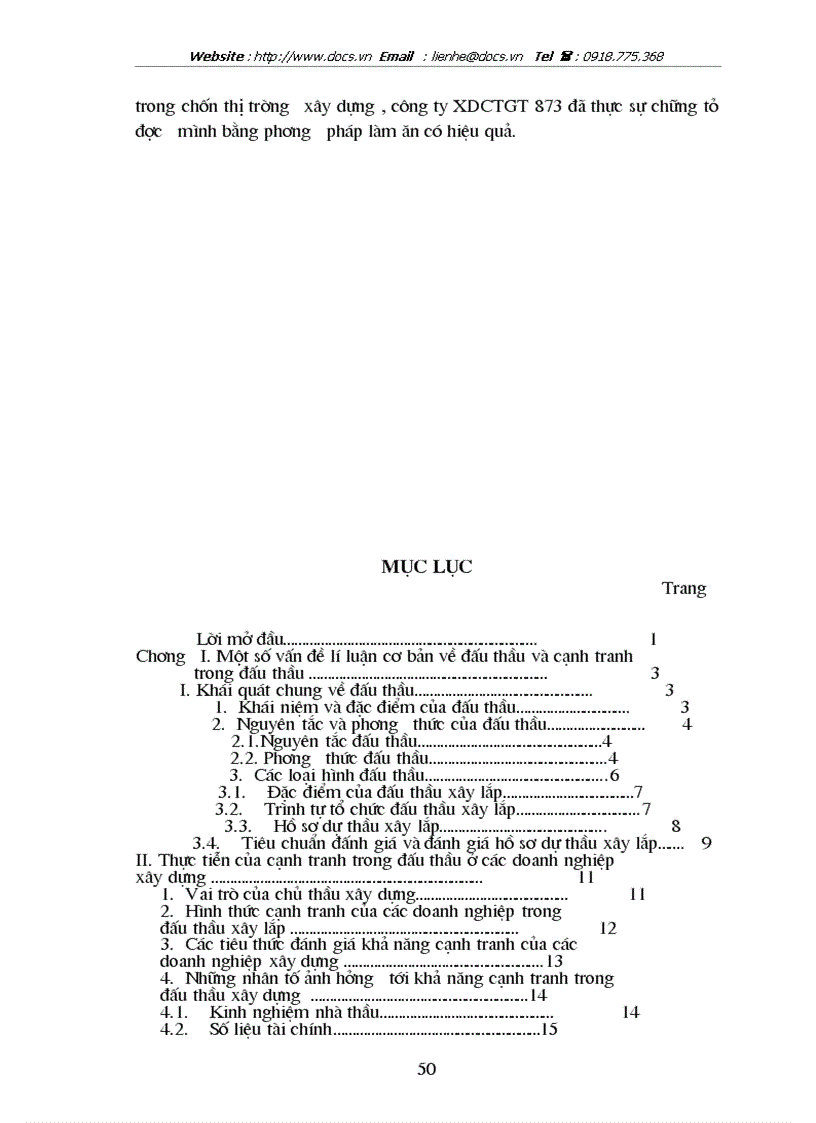 image for page Thực trạng và giải pháp nhằm nâng cao sức cạnh tranh trong đấu thầu ở công ty xây dựng công trình giao thông 873